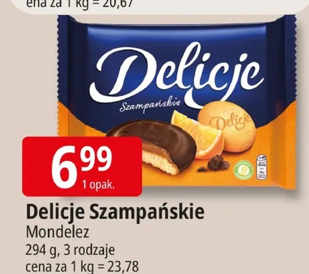 Ciastka Delicje Szampańskie Mondelez promocja w Leclerc