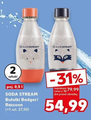 Butelki do saturatora Sodastream Badger i Raccoon 2-pak promocja w Kaufland
