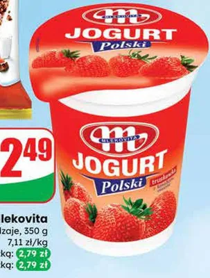 Jogurt Polski truskawkowy promocja w Dino