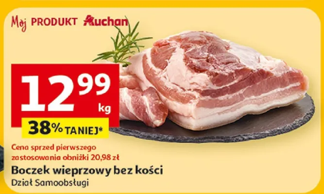 Boczek wieprzowy bez kości promocja w Auchan