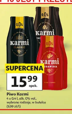 Piwo bezalkoholowe Karmi Żurawina 4-pak promocja w Auchan