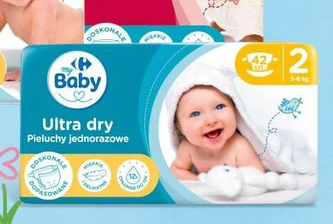 Pieluchy jednorazowe My Baby Ultra Dry 2 promocja w Carrefour