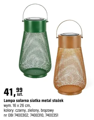 Lampa solarna siatka metal stożek promocja w OBI