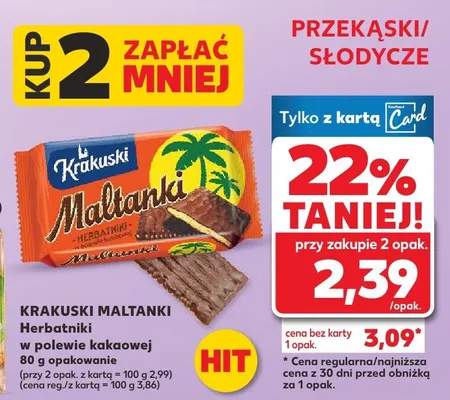 Maltanki herbatniki w polewie kakaowej promocja w Kaufland