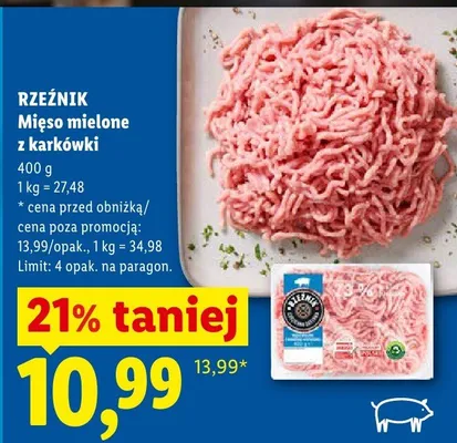 Mięso mielone z karkówki Rzeźnik promocja w Lidl