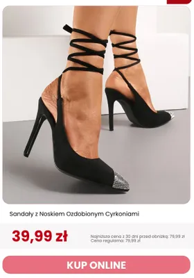 Sandały z noskiem ozdobionym cyrkoniami Renee promocja w Renee