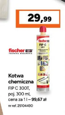 Kotwa chemiczna Fischer Fip C 300T promocja w Bricoman