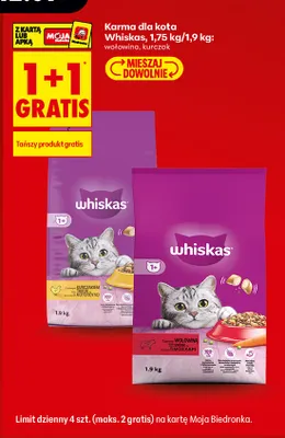 Karma dla kota Whiskas wołowina promocja w Biedronka