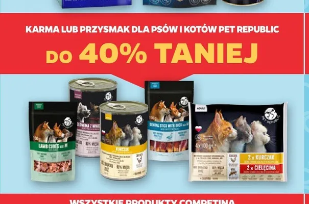 Karma lub przysmak dla psów i kotów Pet Republic promocja w Netto