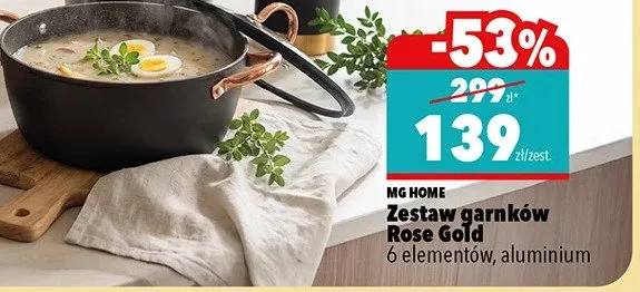 Zestaw garnków Rose Gold promocja w Biedronka