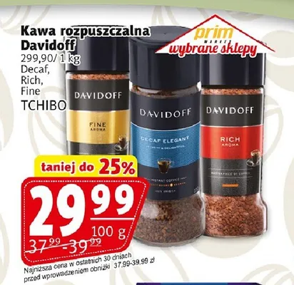 Kawa rozpuszczalna Davidoff Decaf promocja w Prim Market