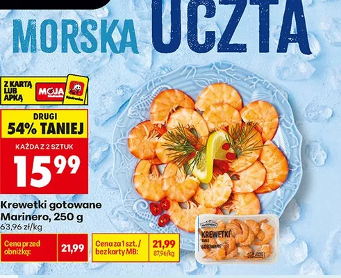 Krewetki gotowane Marinero promocja w Biedronka