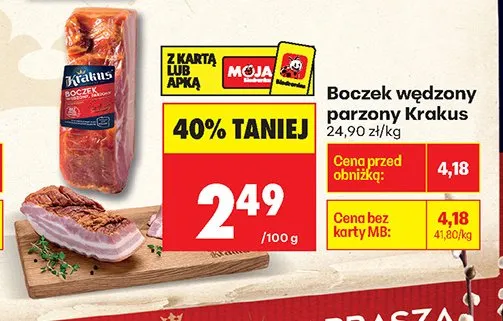 Boczek wędzony parzony promocja w Biedronka