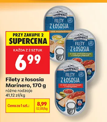 Filety z łososia w sosie pomidorowym z zielonym pieprzem Marinero promocja w Biedronka