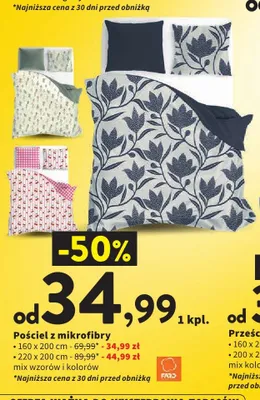 Pościel z mikrofibry Faro 160x200 cm promocja w Intermarche