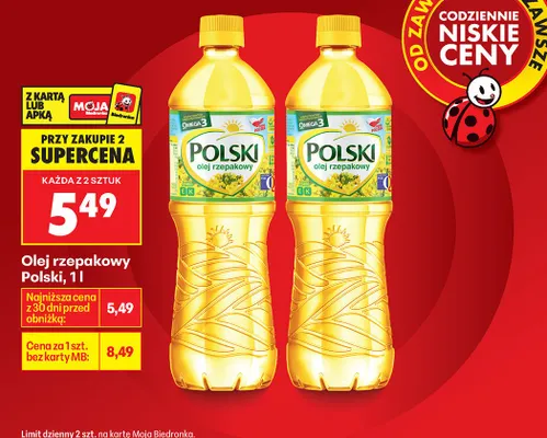 Olej rzepakowy promocja w Biedronka