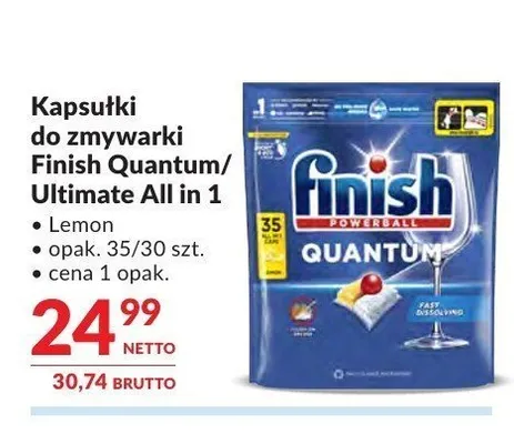 Kapsułki do zmywarki Finish Quantum Lemon promocja w Makro