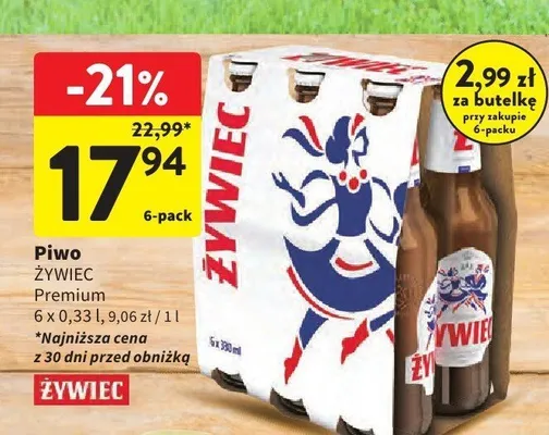 Piwo Żywiec Premium 6-pak promocja w Intermarche