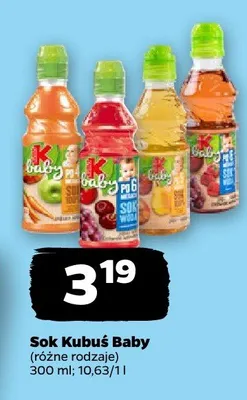Sok Kubuś Baby różne rodzaje promocja w Netto