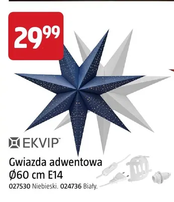 Gwiazda adwentowa Ø60 cm E14 Ekvip promocja w Jula