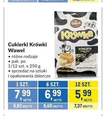 Cukierki Krówki Wawel Mleczna promocja w Makro