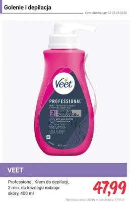 Krem do depilacji Professional, 2 min. do każdego rodzaju skóry promocja w Rossmann