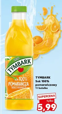 Sok 100% pomarańczowy Tymbark butelka promocja w Kaufland