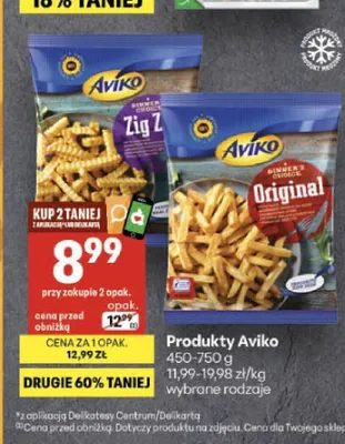 Frytki Aviko Zig Zag promocja w Delikatesy Centrum