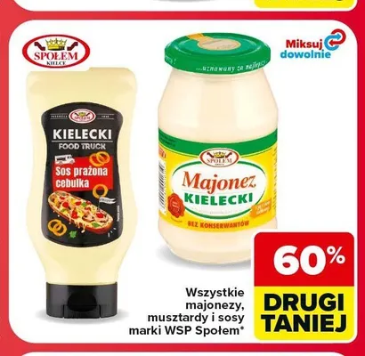 Majonezy musztardy i sosy marki WSP Społem promocja w Carrefour