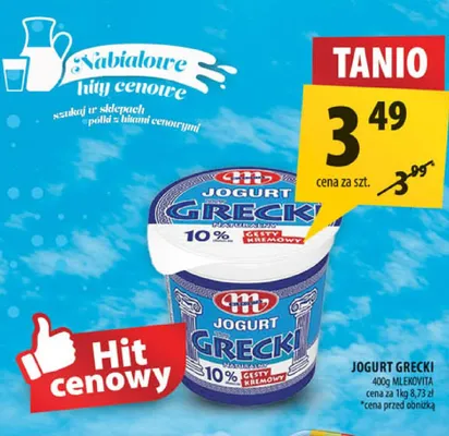 Jogurt naturalny grecki Mlekovita promocja w Arhelan