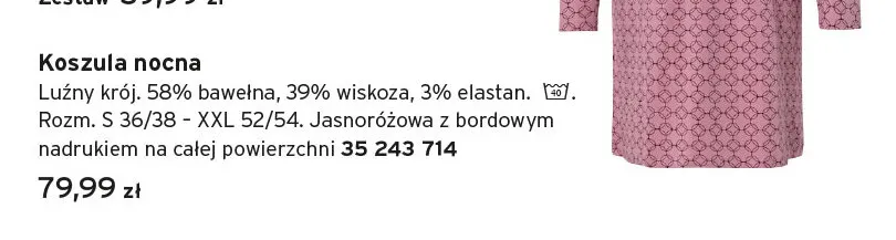 Koszula nocna promocja w Tchibo