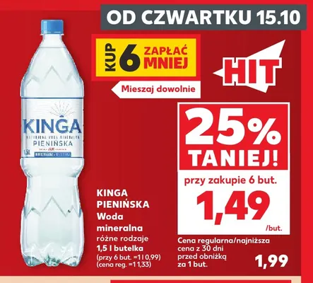 Woda mineralna Kinga Pienińska promocja w Kaufland