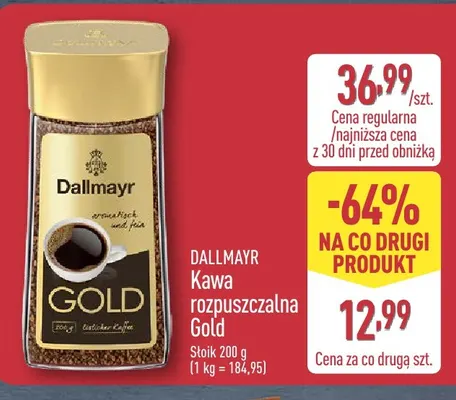 Kawa rozpuszczalna Gold Dallmayr promocja w Aldi