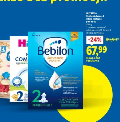 Bebilon Advance 2 mleko następne po 6 m-cu promocja w Lidl