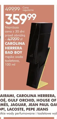 Męska woda toaletowa Carolina Herrera Bad Boy promocja w Super-Pharm