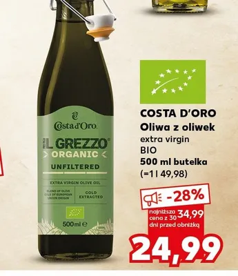 Oliwa z oliwek extra virgin BIO Costa d'Oro promocja w Kaufland