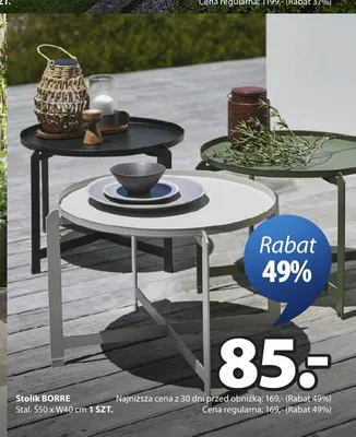 Stolik BORRE Ś50xW40cm promocja w Jysk