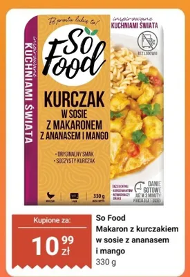 Makaron z kurczakiem w sosie z ananasem i mango So Food promocja w Dino