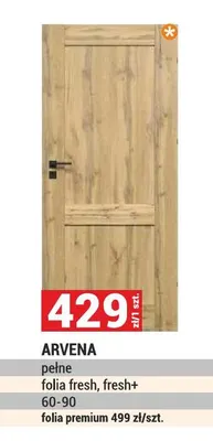 Drzwi pełne Arvena folia premium promocja w Merkury Market