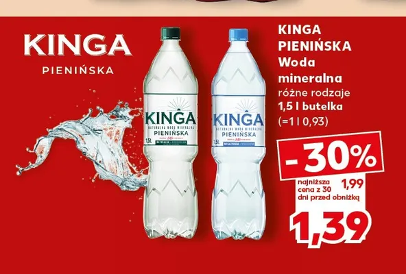 Woda mineralna niegazowana Kinga Pienińska promocja w Kaufland