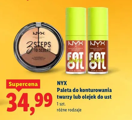 Paleta do konturowania twarzy lub olejek do ust Nyx promocja w Lidl