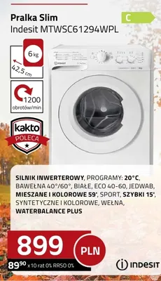 Pralka Slim Indesit MTWSC61294WPL promocja w kakto.pl