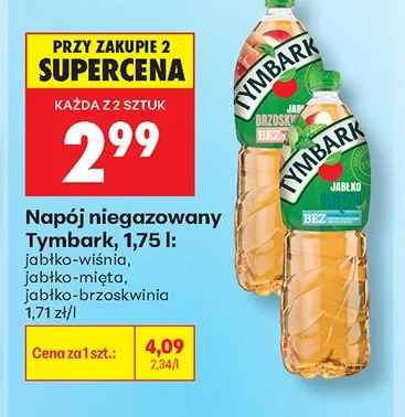 Napój niegazowany Tymbark jabłko-mięta promocja w Biedronka