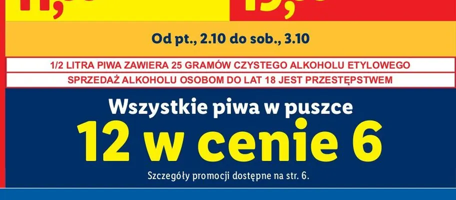 Piwa w puszce promocja w Lidl