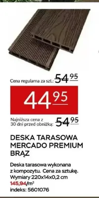 Deska tarasowa Mercado Premium brąz 220x14x0,2cm promocja w Abra Meble