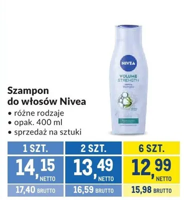 Szampon do włosów Nivea różne rodzaje promocja w Makro