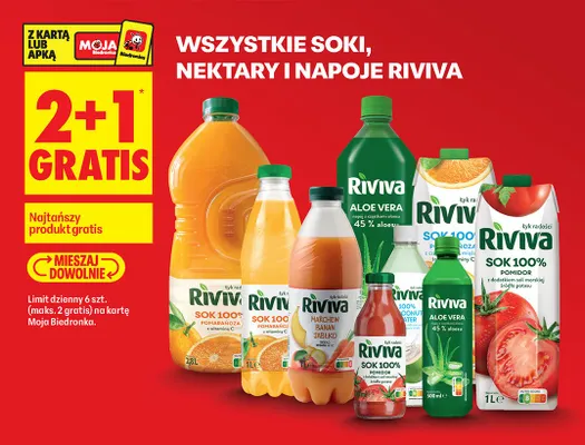 Soki, nektary i napoje różne rodzaje promocja w Biedronka