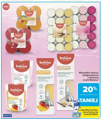 Świece, podgrzewacze i dyfuzory Bolsius promocja w Carrefour