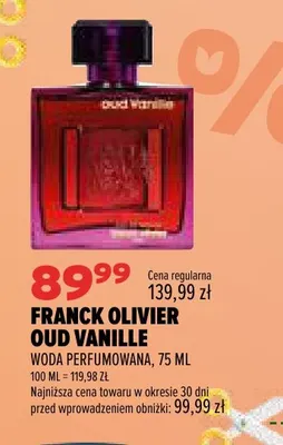 Woda perfumowana Franck Olivier Oud Vanille promocja w Drogerie Natura