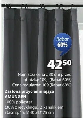 Zasłona przyciemniająca promocja w Jysk